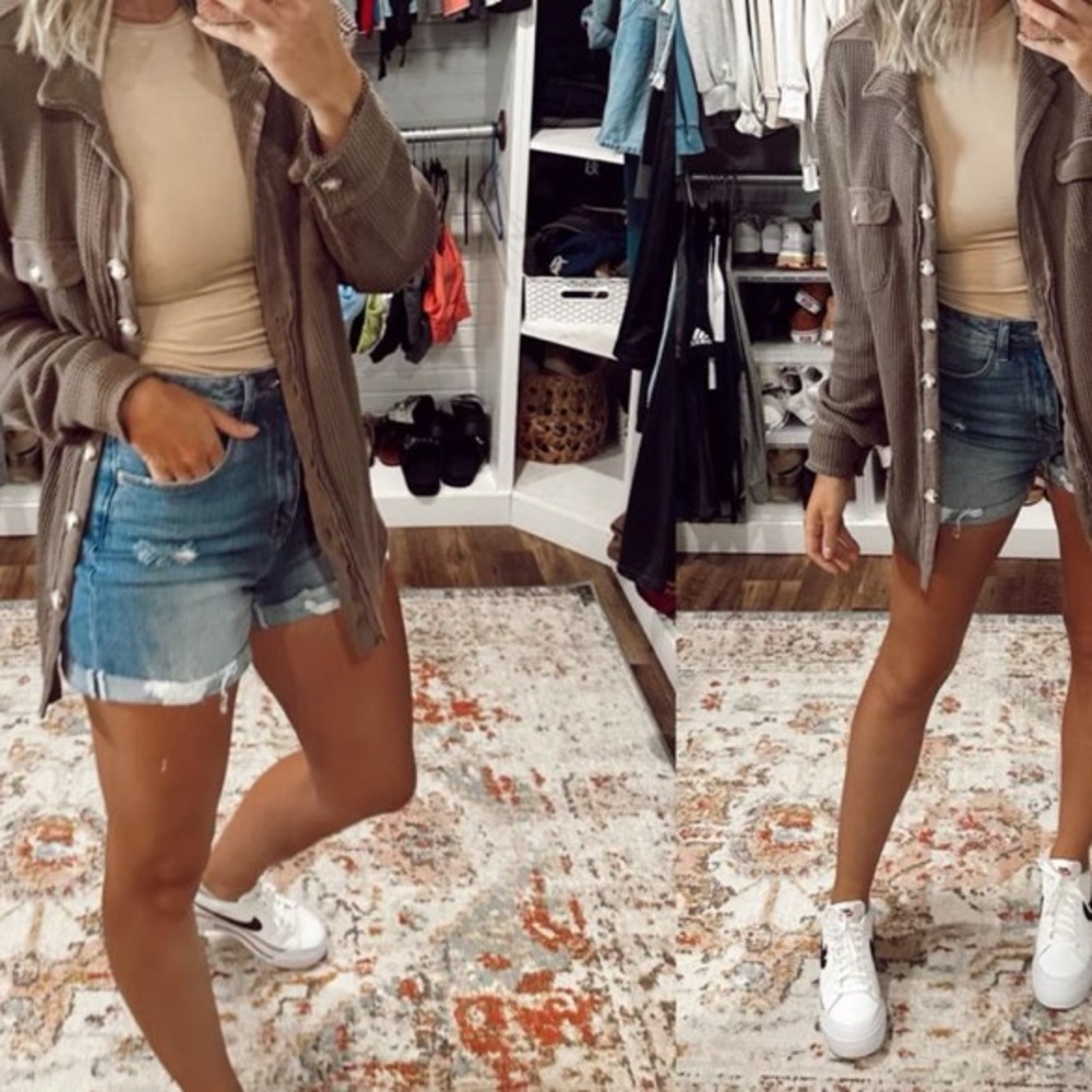 Ripped jean shorts